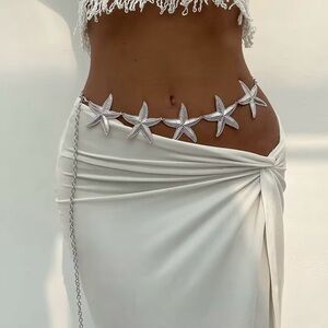 Starfish Chain Belt Ocean Vacation Style Chain Waist Chain for Women 42”